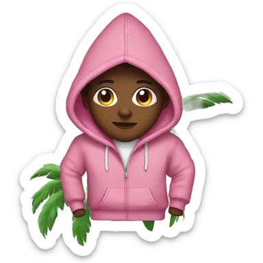 Pink palm puff hoodie  sticker