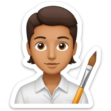 Make artist with paintbrush and pencil  sticker