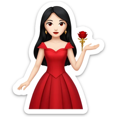 woman opera singer with long hair and dress sticker
