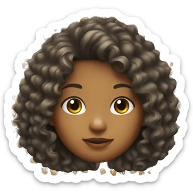 Curly hair girl with tiger glass sticker