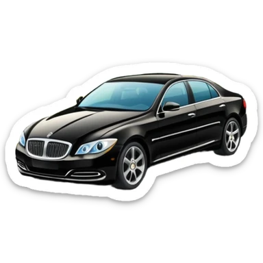 luxury car is driving on a scenic highway with beautiful landscape around sticker