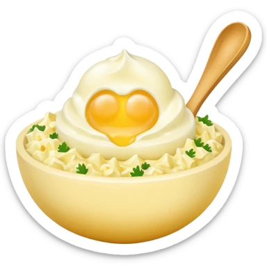 a scoop of egg salad, simple, clear sticker