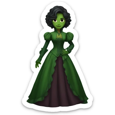 gamora in Victorian dress elegant green full body  sticker