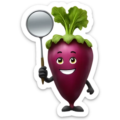 beetroot with mirror in hand sticker