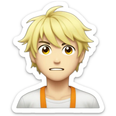 anime boy with angry face sticker
