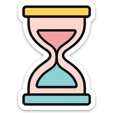 aesthetic hourglass, mid-turn, elegant and modern, pastel colors, minimal icon design sticker