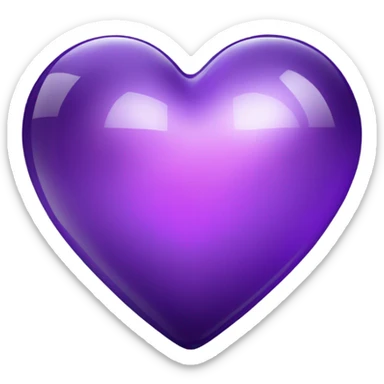 Shiny glass violet heart  sticker