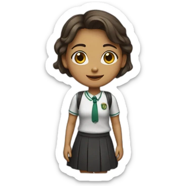 School girl con falda sticker