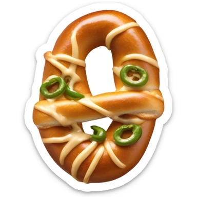 Jalapeño cheese stuffed pretzel sticker