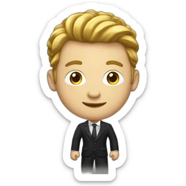 Posh-man-with-black-suit-holding-golden-coins sticker