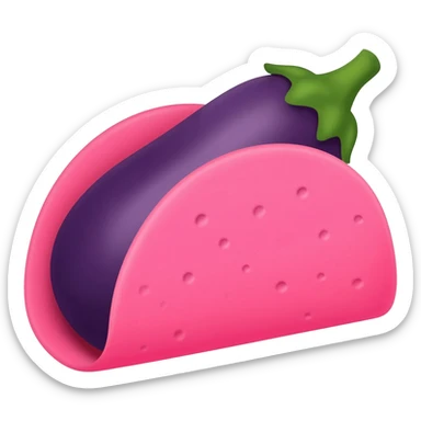 Whole Eggplant into pink taco sticker