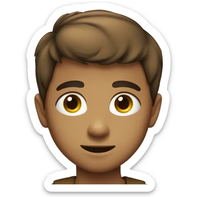niño pelo castaño ojos marrones sticker