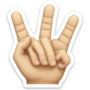 Hands making the letter “w” sticker