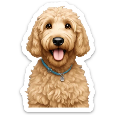 Beige goldendoodle sticker