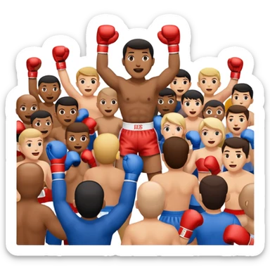 a boxing match shown on a television sticker