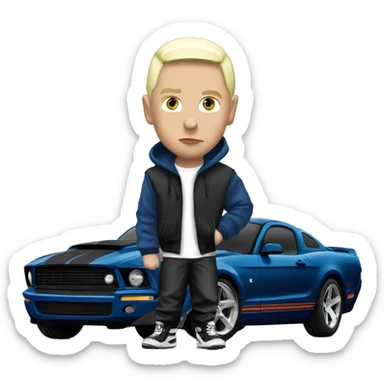 Eminem with mustang  sticker