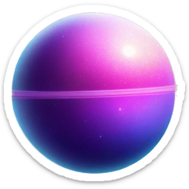 sparkly glittery blue purple and pink gradient planet with a cheesy saturn ring sticker