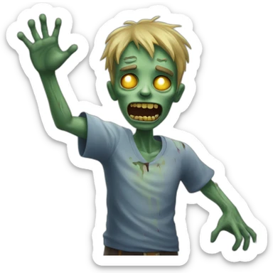 zombie raised arms sticker