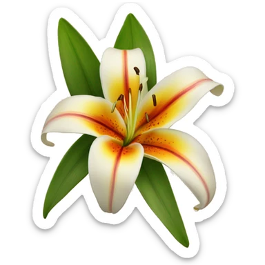 A lily with red yellow orange colours ￼ sticker