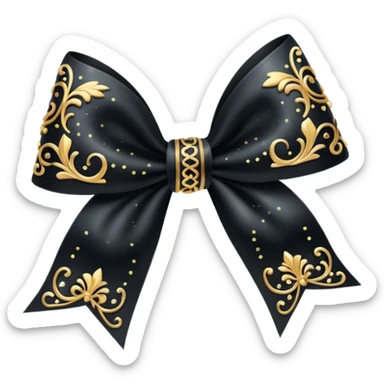 black sparkling bow sticker