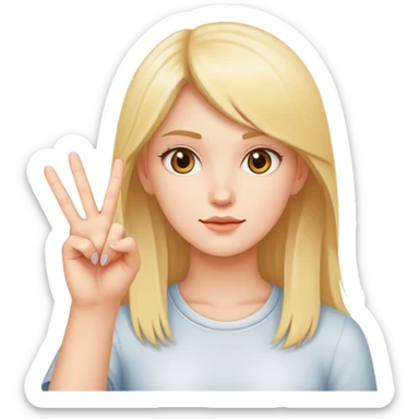 A girl holding up 2 middle fingers  sticker