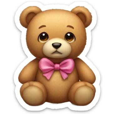 teddy bear with bow sticker