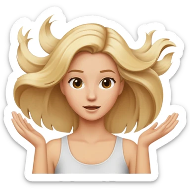 Hair flip blonde female sticker