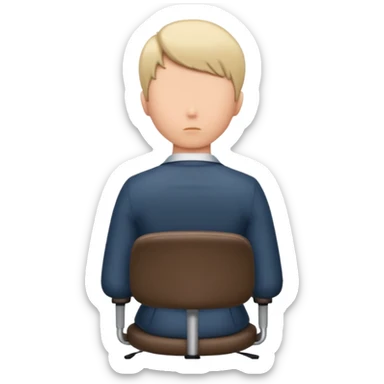 Back of head sitting on an office chair sticker