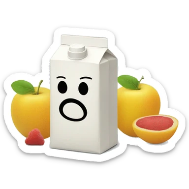 Juice box with sad sticker