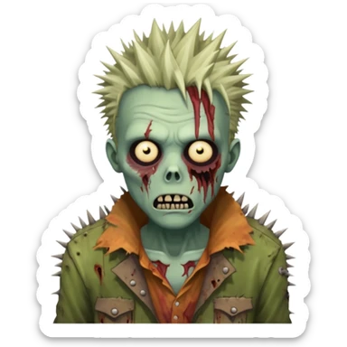 zumbi com cabelo espetado sticker