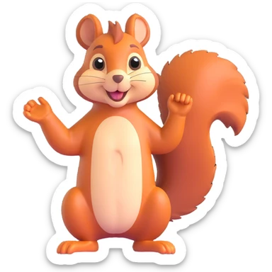 very happy squirrel sticker