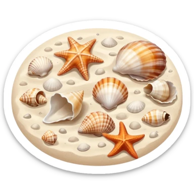 Beach with seashells sticker