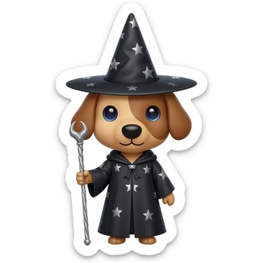 Dog wizard sticker