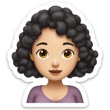 a asian pregnant girl with black poodle sticker