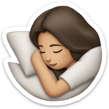 Brunette girl sleeping sticker