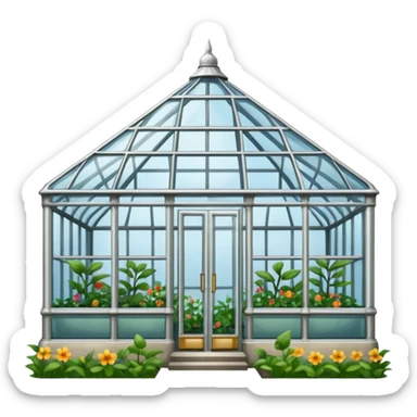 a big glasshouse in a garden (kew garden) sticker