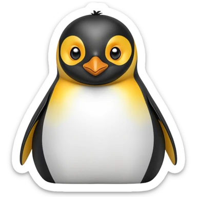 cinematic-adult-emperor-penguin-portrait-emoji,-head-tilted-playfully-and-inquisitively,-with-glossy,-pristine-plumage,-sparkling-eyes-filled-with-curiosity,-simplified-yet-irresistibly-adorable-features, black face sticker