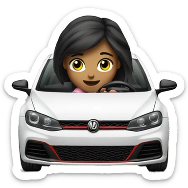 Girl driving MK8 GTI sticker