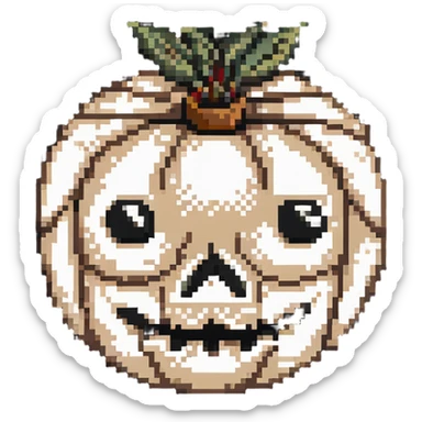 horror sackface with intricate stitching patterns and detailed burlap texture sticker