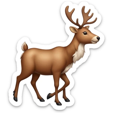 A reindeer is walking along Arbat. sticker