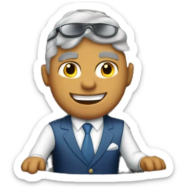 A rich guy driving a jet  sticker