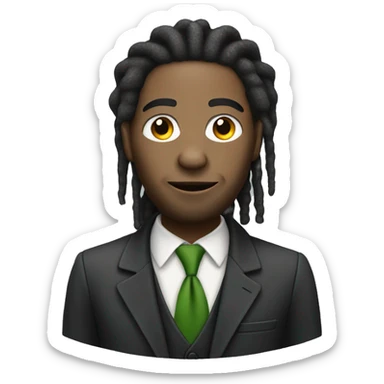 Rasta man with dreadlocks in a suit neutral skin tone sticker