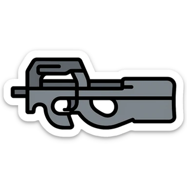 grey P90 weapon sticker
