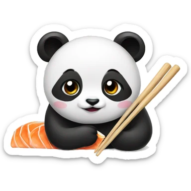Panda eating sushi sticker