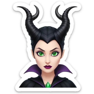 Maleficent villain with horns sticker