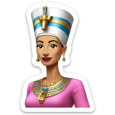 Queen Nefertiti having fun in a pink outfit sticker