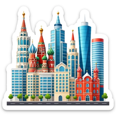 Moscow city buildings sticker