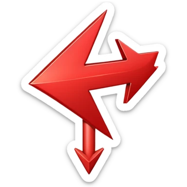 red arrow down sticker