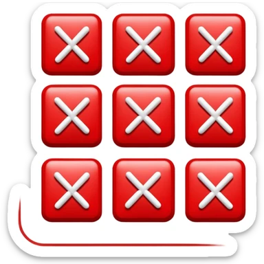 red tic tac toe nought sticker