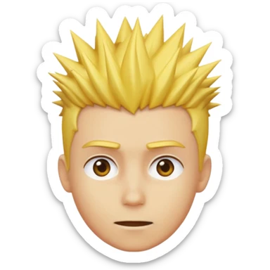 From the previous emoji I want the center above section of the head be yellow sticker